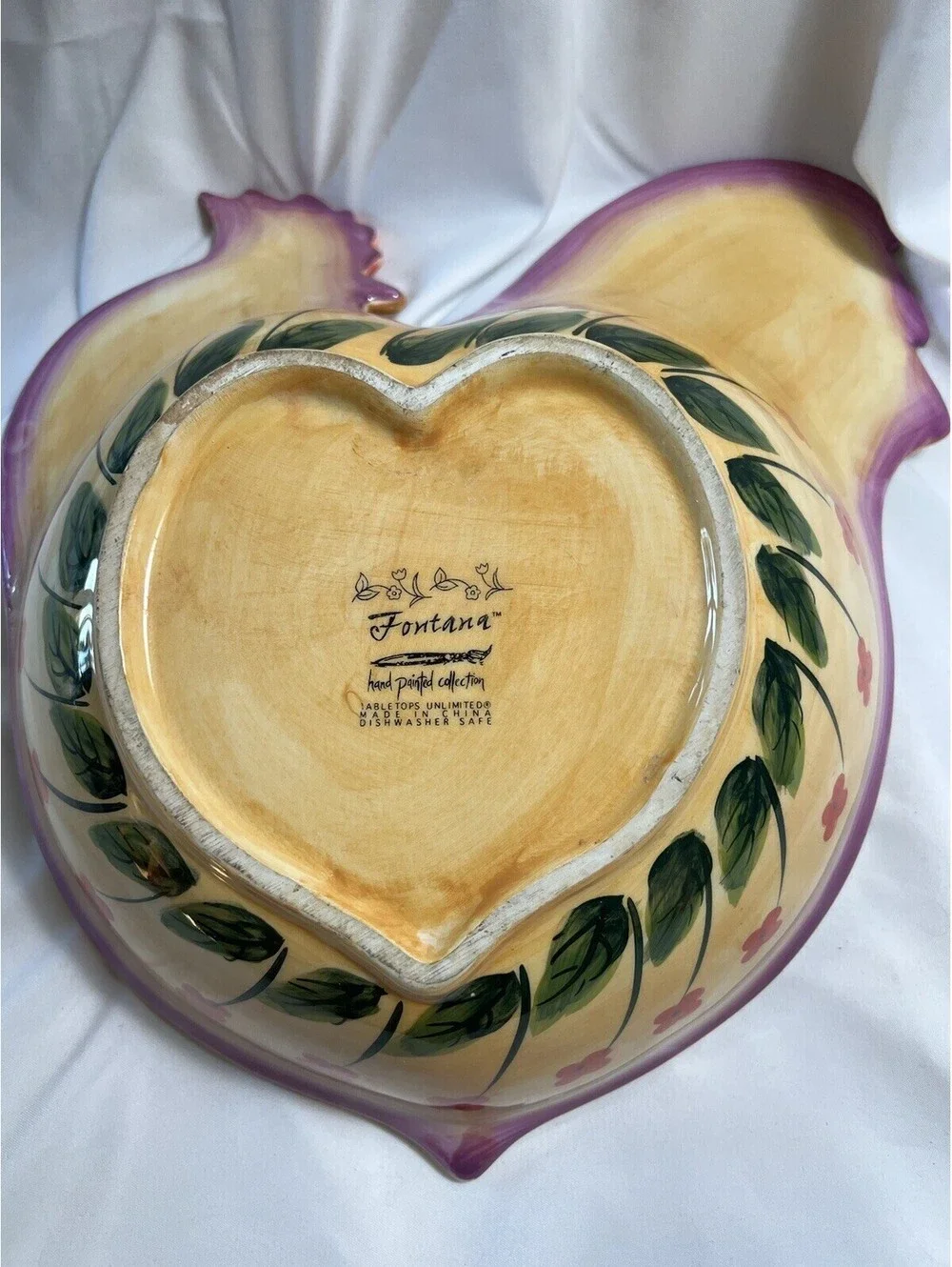 Fontana Hand Painted Tabletops Unlimited Rooster Bowl 10”